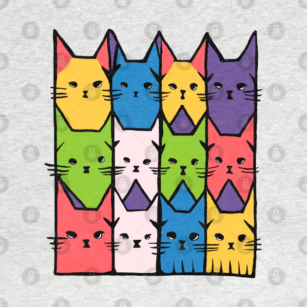 rainbow cats geometric by Roocolonia